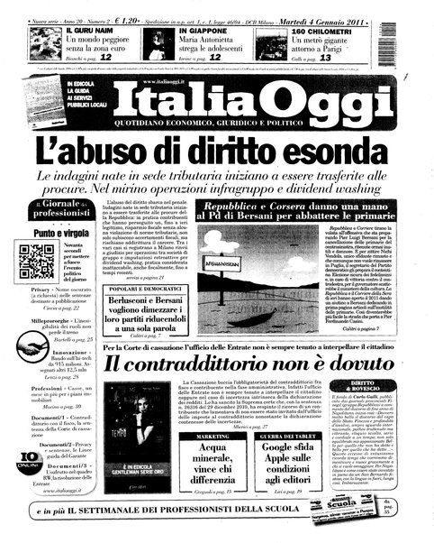 Italia oggi : quotidiano di economia finanza e politica